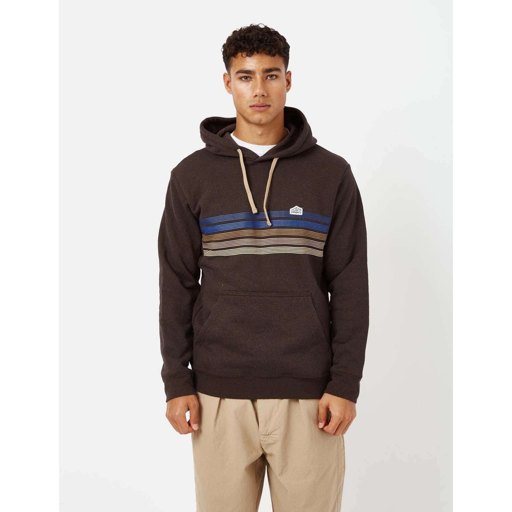 Patagonia Mens Uprisal Hoodie Brown Striped Graphic Pullover Small 39622
